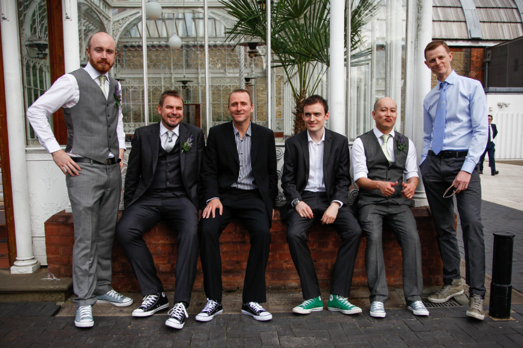 Groom and ushers in converse