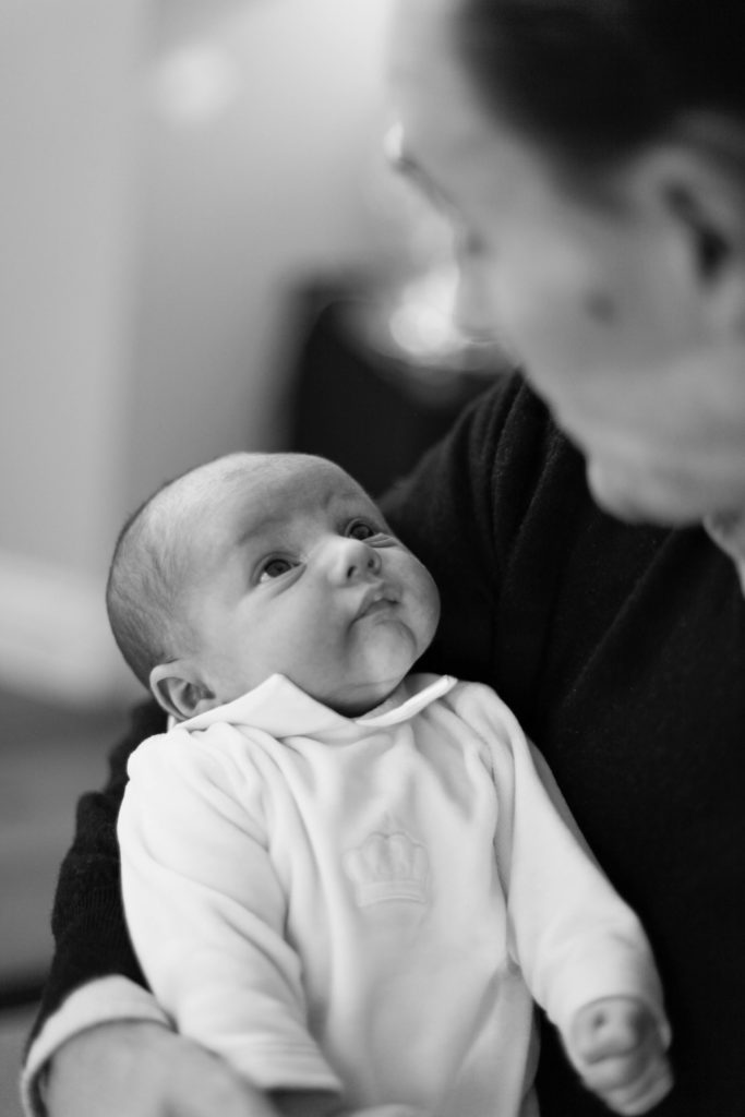 Newborn baby black and white